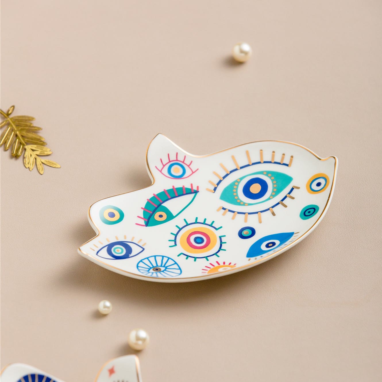 Olivenorma Evil Eye Coaster Bird Shaped Jewelry Dish Tray