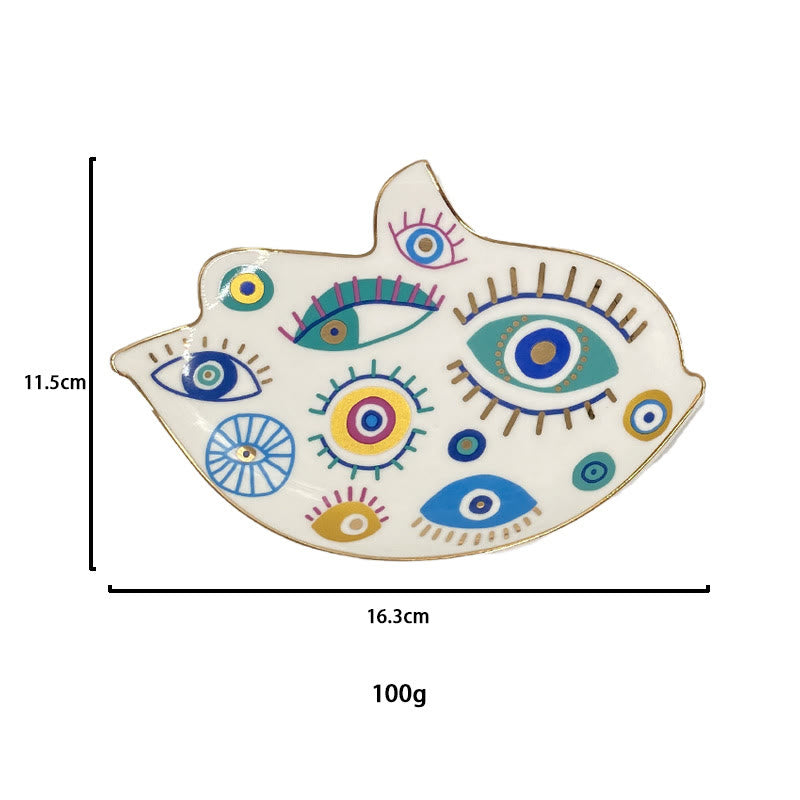 Olivenorma Evil Eye Coaster Bird Shaped Jewelry Dish Tray