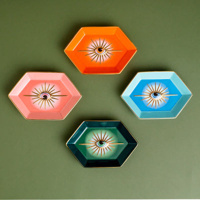 Olivenorma Evil Eye Decor Hexagon Jewelry Tray Coaster