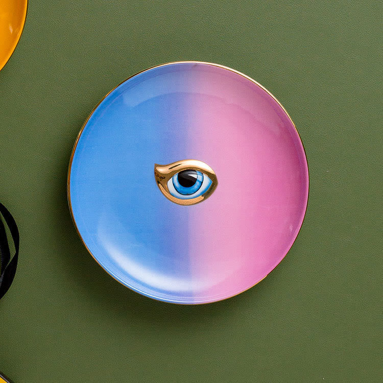 Olivenorma Exquisite Evil Eye Round Jewelry Tray Coaster