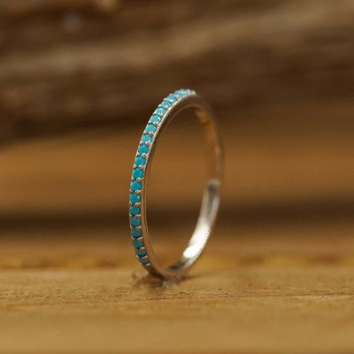 Olivenorma Bohemian Turquoise White Zircon Triple Ring