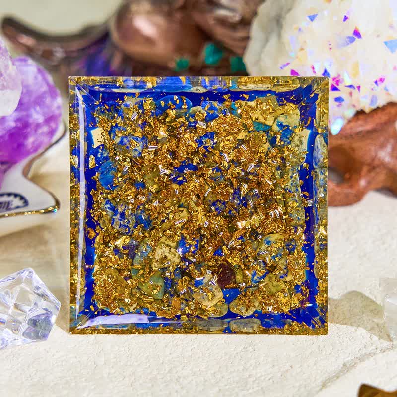 Olivenorma Natural Blue Sodalite Evil Eye Orgone Pyramid