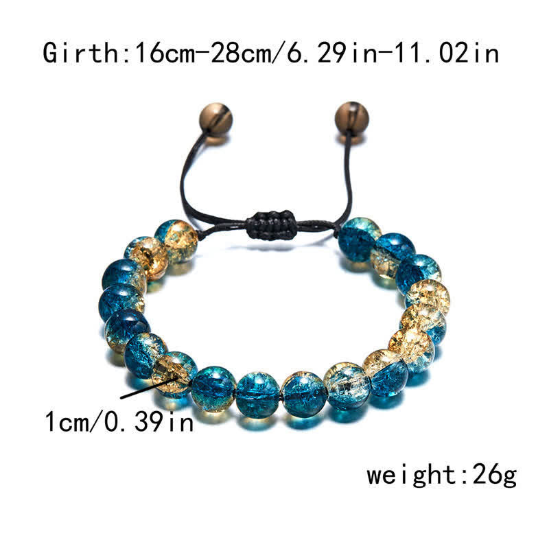 Olivenorma Blue Black Sparkling Glass Beads Beaded Bracelet