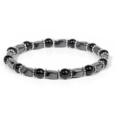 Olivenorma Natural Hematite Crystal Beads Beaded Bracelet