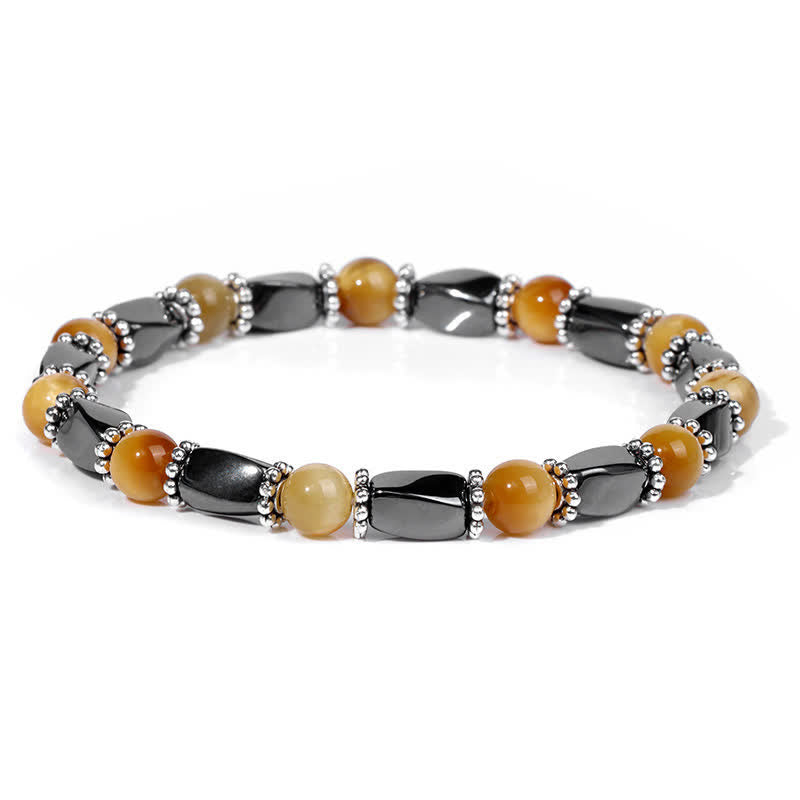 Olivenorma Natural Hematite Crystal Beads Beaded Bracelet