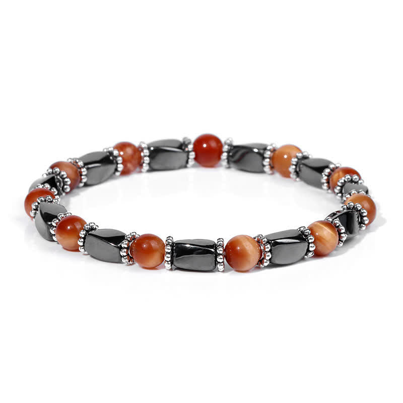 Olivenorma Natural Hematite Crystal Beads Beaded Bracelet