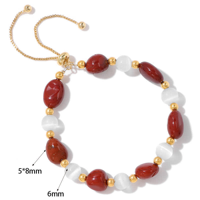 Olivenorma Cat's Eye Stone Natural Irregular Crystal Beaded Bracelet