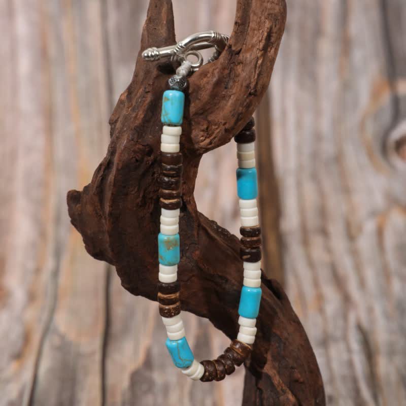 Olivenorma Retro Bohemia Turquoise Beaded Bracelet