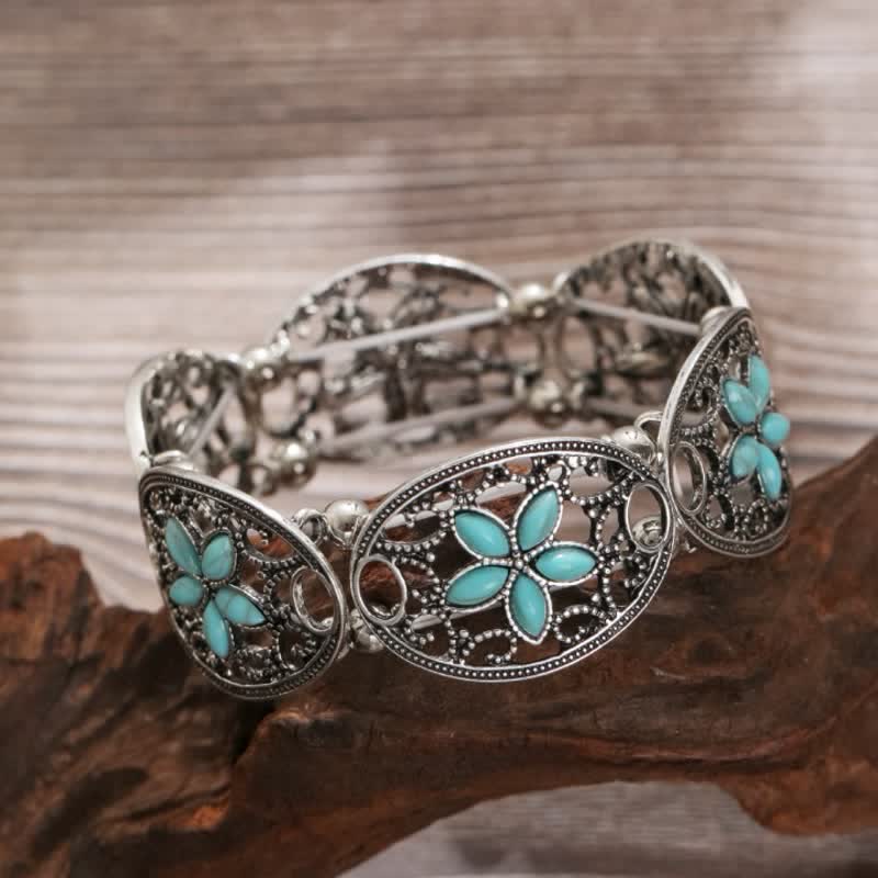 Olivenorma Bohemia Natural Turquoise Alloy Bracelet