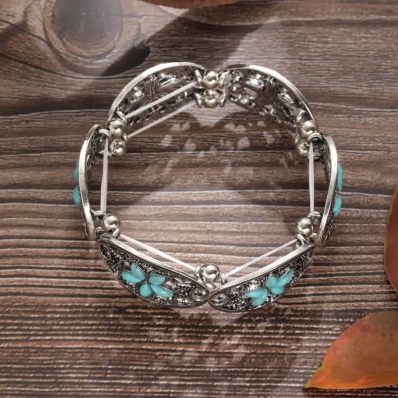 Olivenorma Bohemia Natural Turquoise Alloy Bracelet