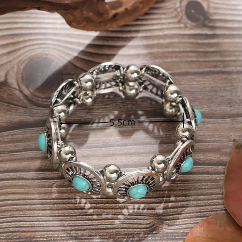 Olivenorma Bohemia Natural Turquoise Alloy Bracelet