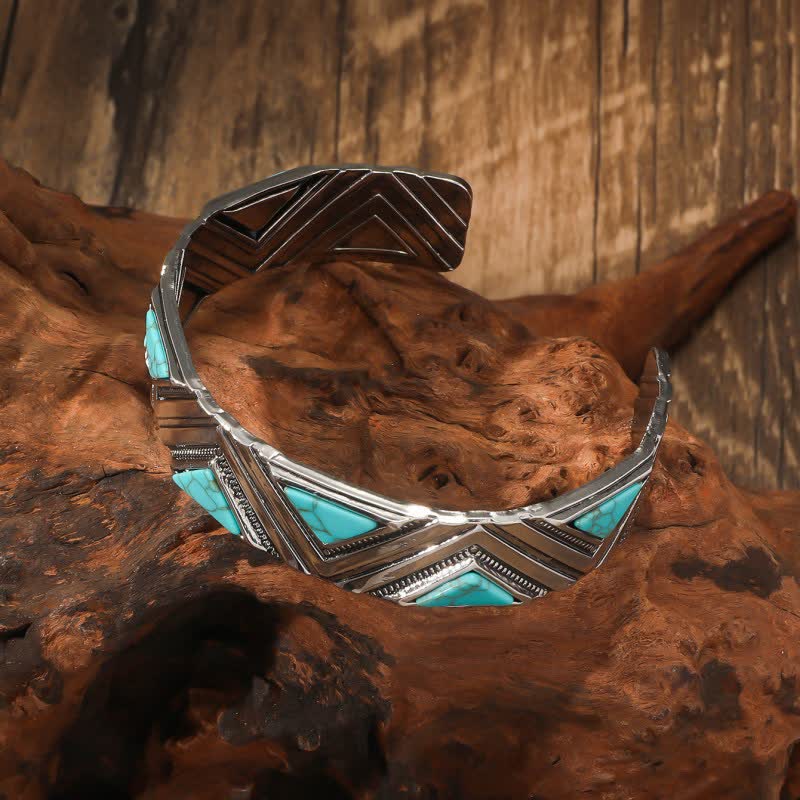 Olivenorma Bohemia Turquoise Alloy Open Bracelet