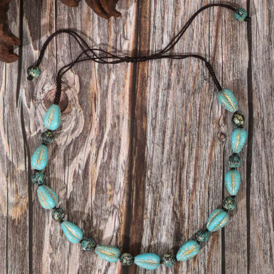 Olivenorma Bohemia Turquoise Beaded Necklace