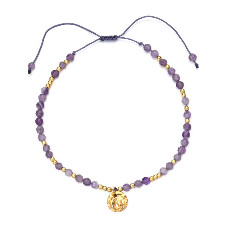 Olivenorma Natural Amethyst Fine Beads Drawstring Bracelet