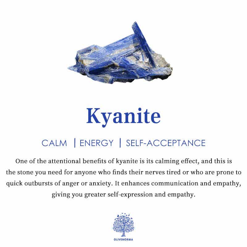 Olivenorma Kyanite With Hamsa Protection Orgone Pyramid