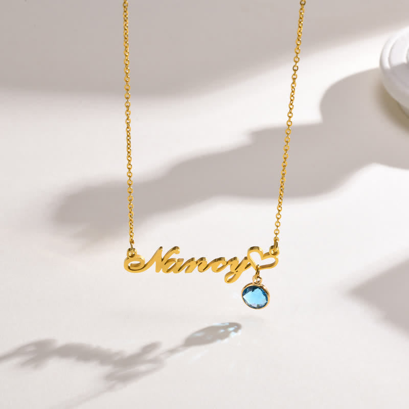 Olivenorma Personalized Name Birthstone Pendant Women Necklace