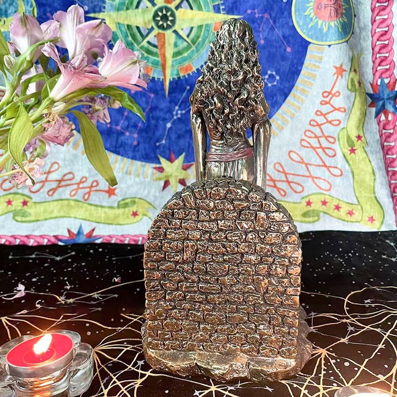 Olivenorma Goddess BRIGID Statue Candle Holder Crystal Ball Holder