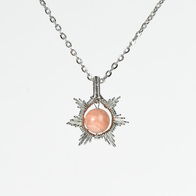 Olivenorma Natural Stone Sun Moon Pendant Necklace