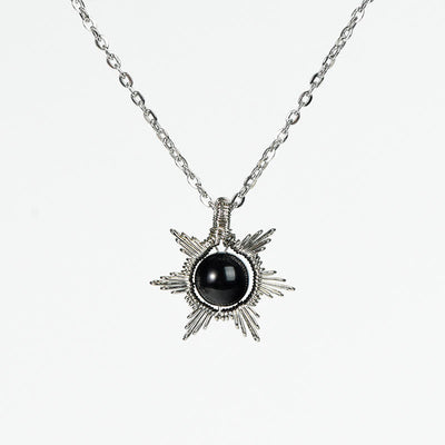 Olivenorma Natural Stone Sun Moon Pendant Necklace