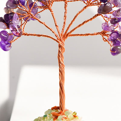 Olivenorma Natural Crystal Gravel Agate Base Feng Shui Tree