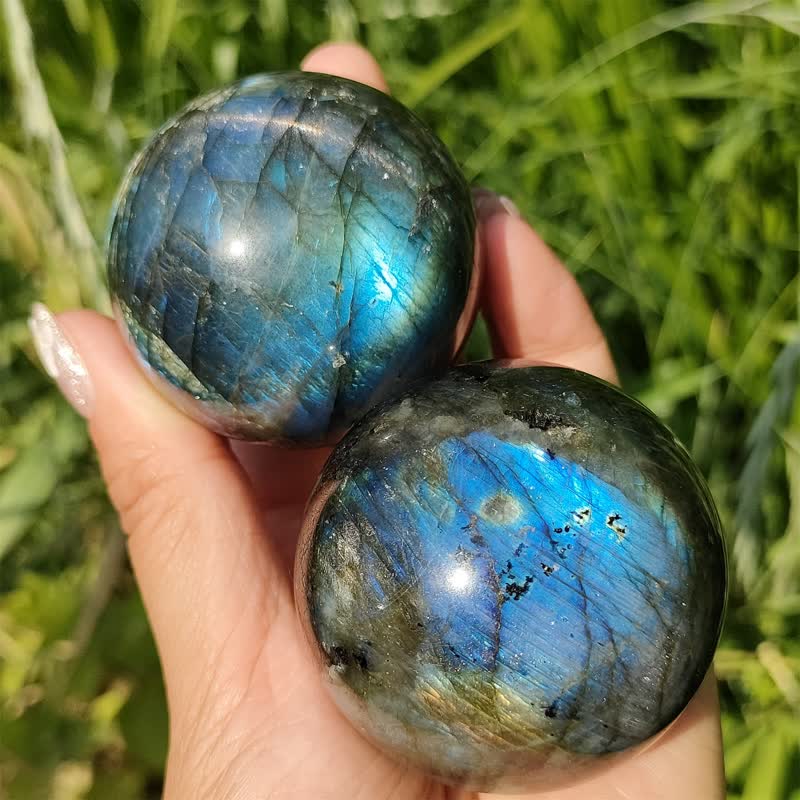 Olivenorma Natural Labradorite Crystal Sphere