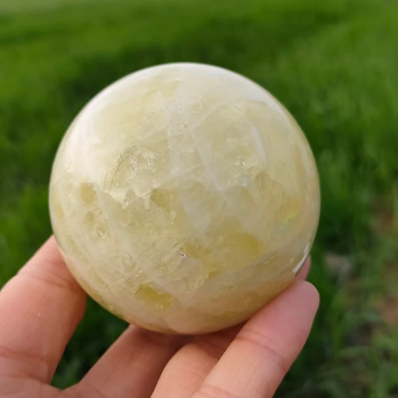 Olivenorma Set of 3 Natural Lantian Jade Crystal Sphere