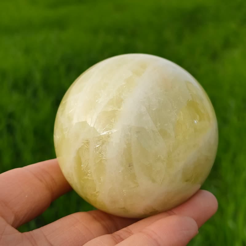 Olivenorma Set of 3 Natural Lantian Jade Crystal Sphere