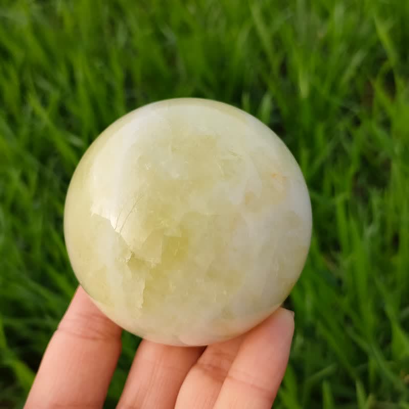 Olivenorma Set of 3 Natural Lantian Jade Crystal Sphere