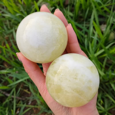 Olivenorma Set of 3 Natural Lantian Jade Crystal Sphere