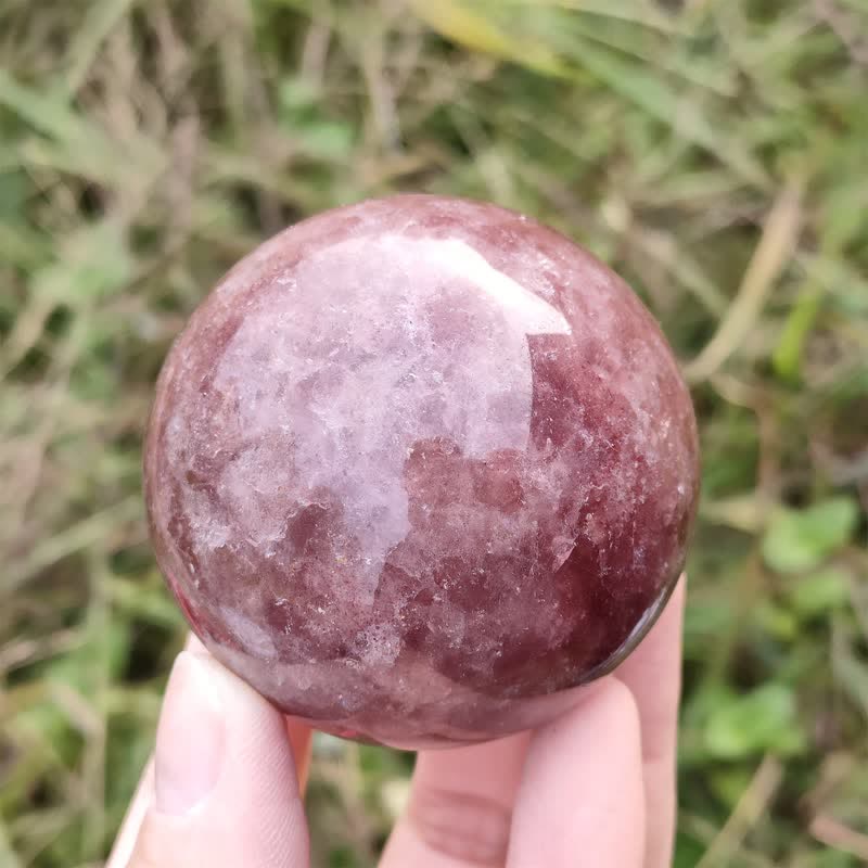 Olivenorma Natural Strawberry Quartz Crystal Sphere