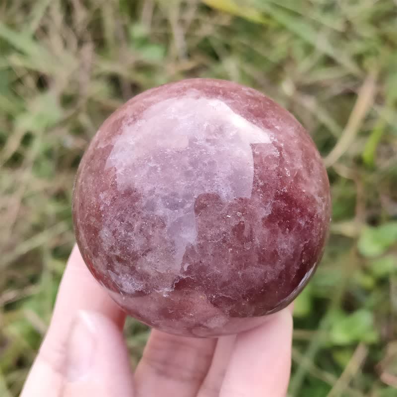 Olivenorma Natural Strawberry Quartz Crystal Sphere