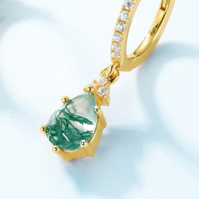 Olivenorma Golden Moss Agate Water Drop Jewelry Set - image 11