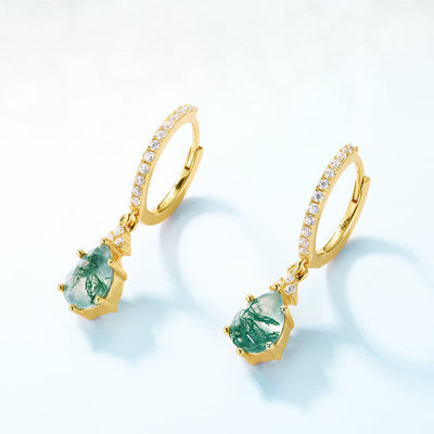 Olivenorma Golden Moss Agate Water Drop Jewelry Set