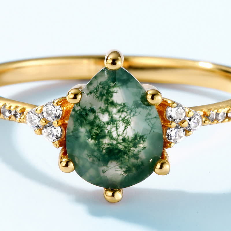 Olivenorma Golden Moss Agate Water Drop Jewelry Set