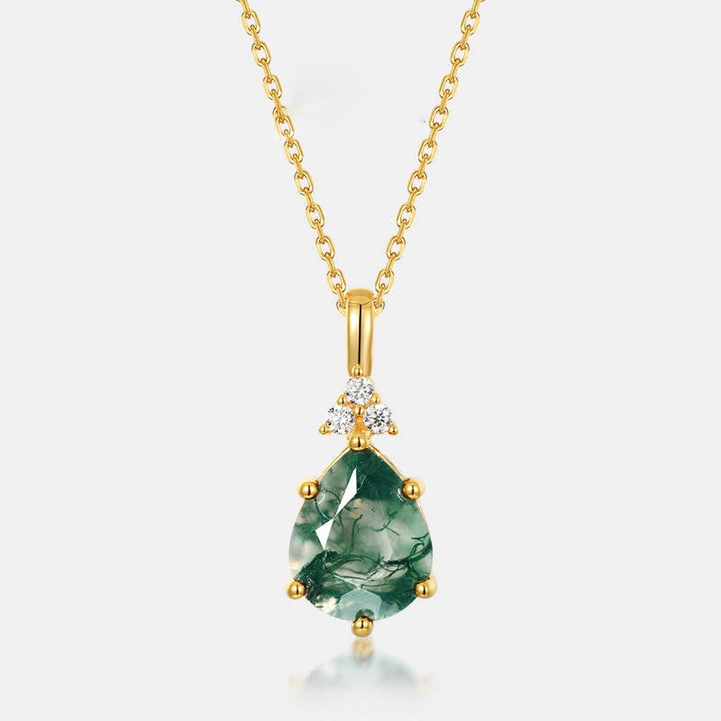 Olivenorma Golden Moss Agate Water Drop Jewelry Set