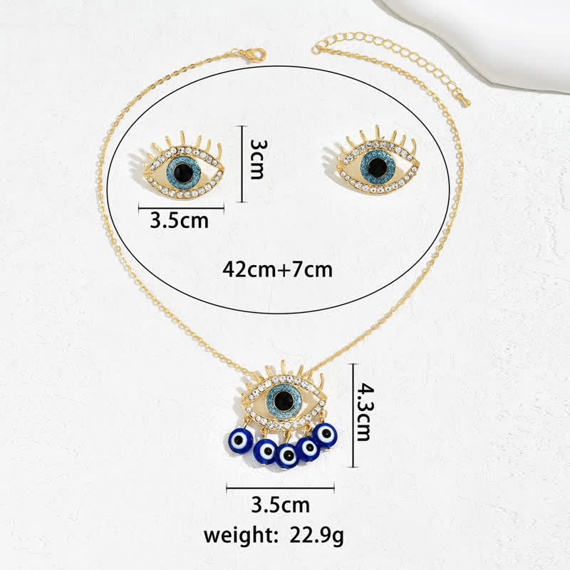 Olivenorma White Zircon Blue Topaz Evil Eye Jewelry