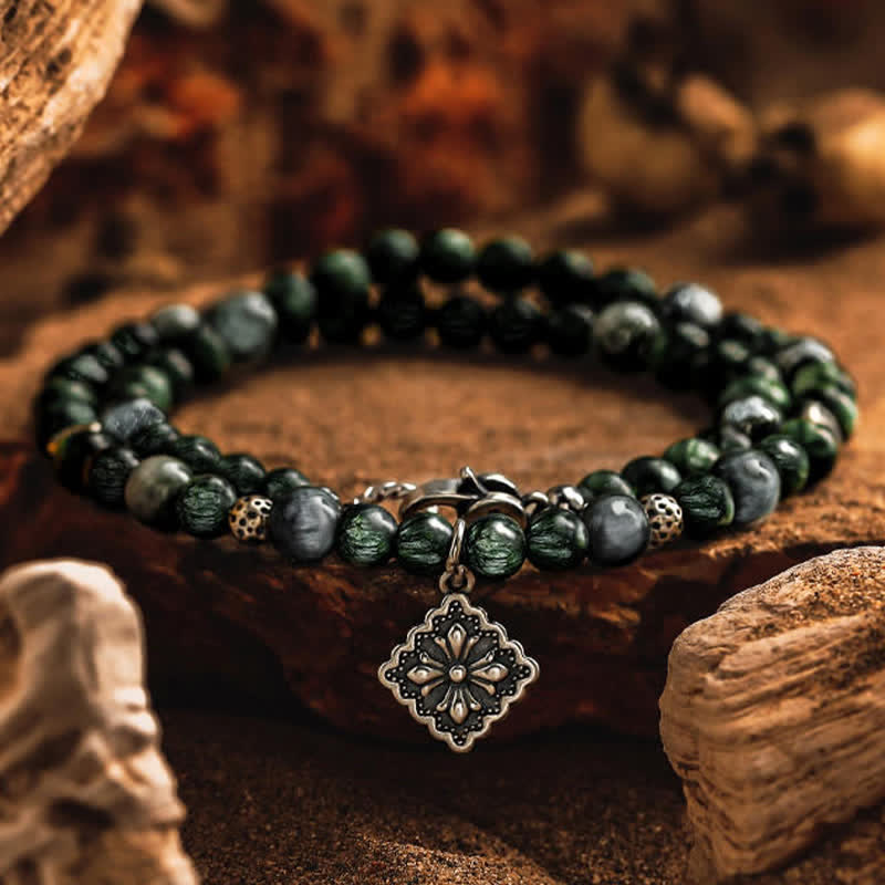 Olivenorma Natural Seraphinite Men's Beaded Bracelet