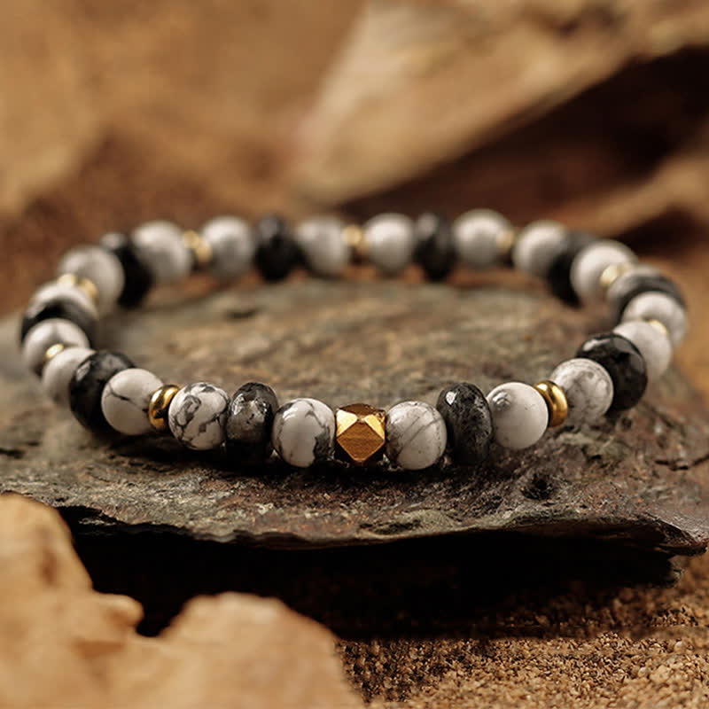 Olivenorma 6mm Natural Stone Men's Beaded Bracelet