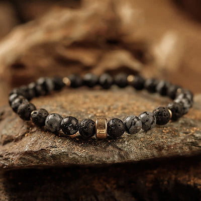 Olivenorma 6mm Natural Stone Men's Beaded Bracelet