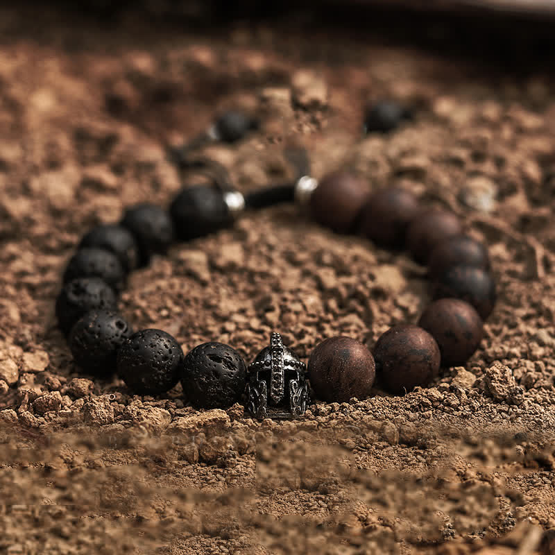 Olivenorma Natural Lava Stone Men's Beaded Bracelet