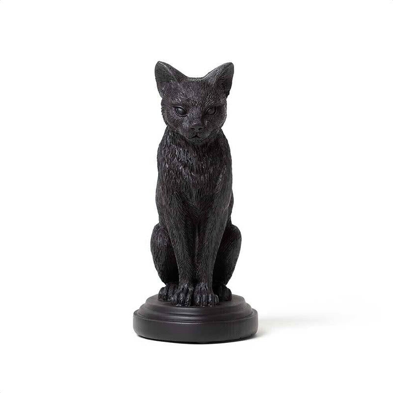 Olivenorma Gothic Cat Wolf Figurine Candle Stick Holder