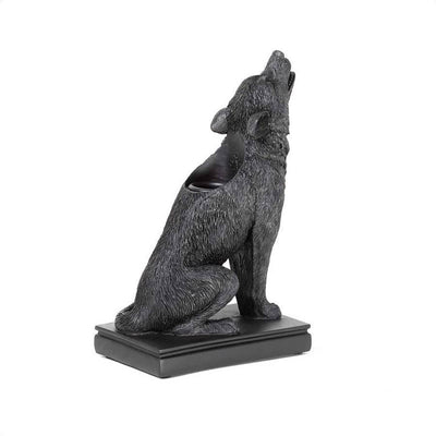 Olivenorma Gothic Cat Wolf Figurine Candle Stick Holder