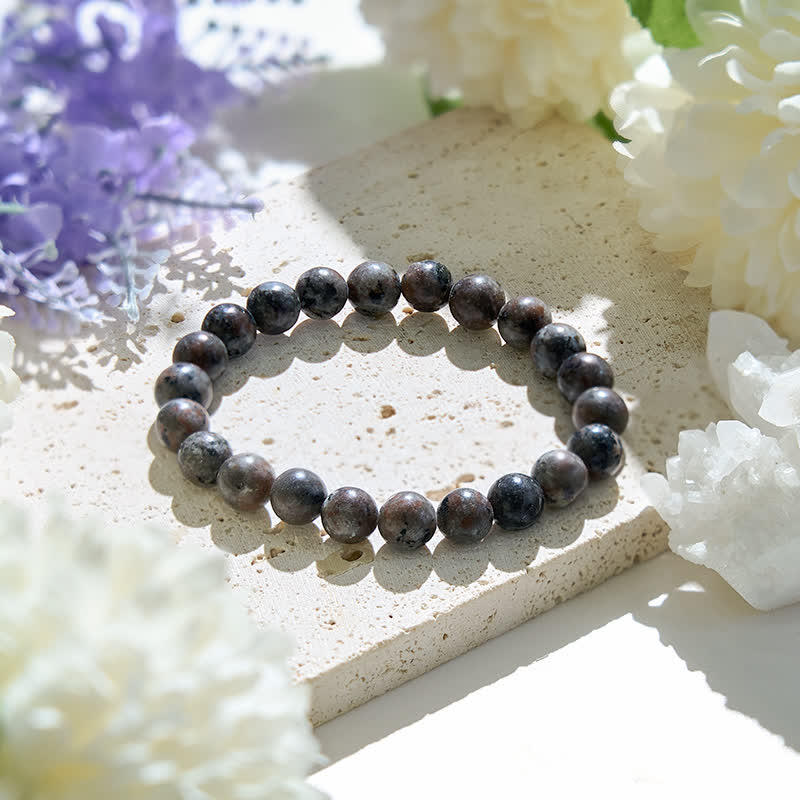 Olivenorma 6-12mm Natural Yooperlite Beads Bracelet