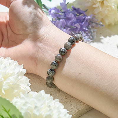 Olivenorma 6-12mm Natural Yooperlite Beads Bracelet