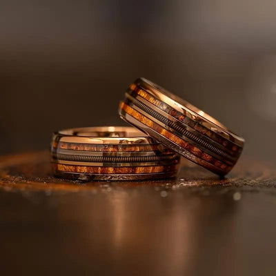 Olivenorma Guitar String & Burnt Whiskey Barrel Ring