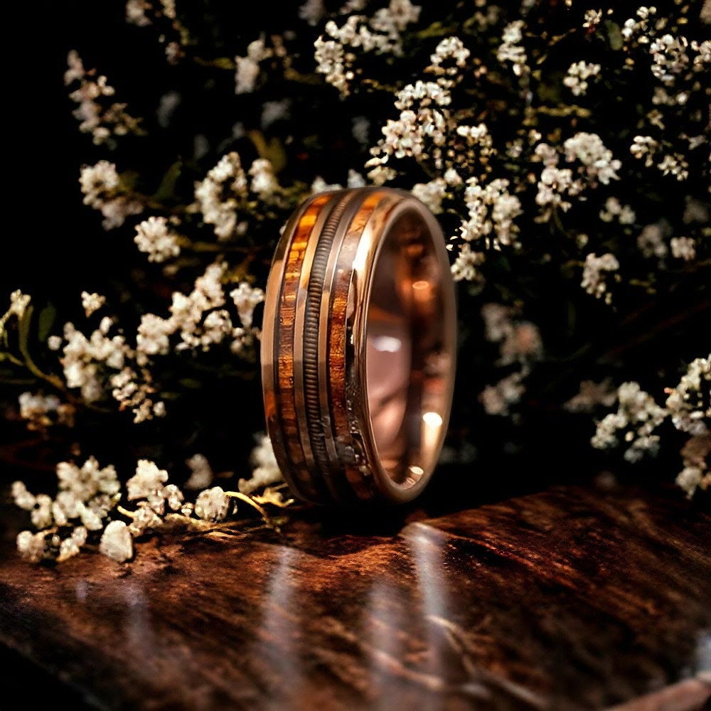 Olivenorma Guitar String & Burnt Whiskey Barrel Ring