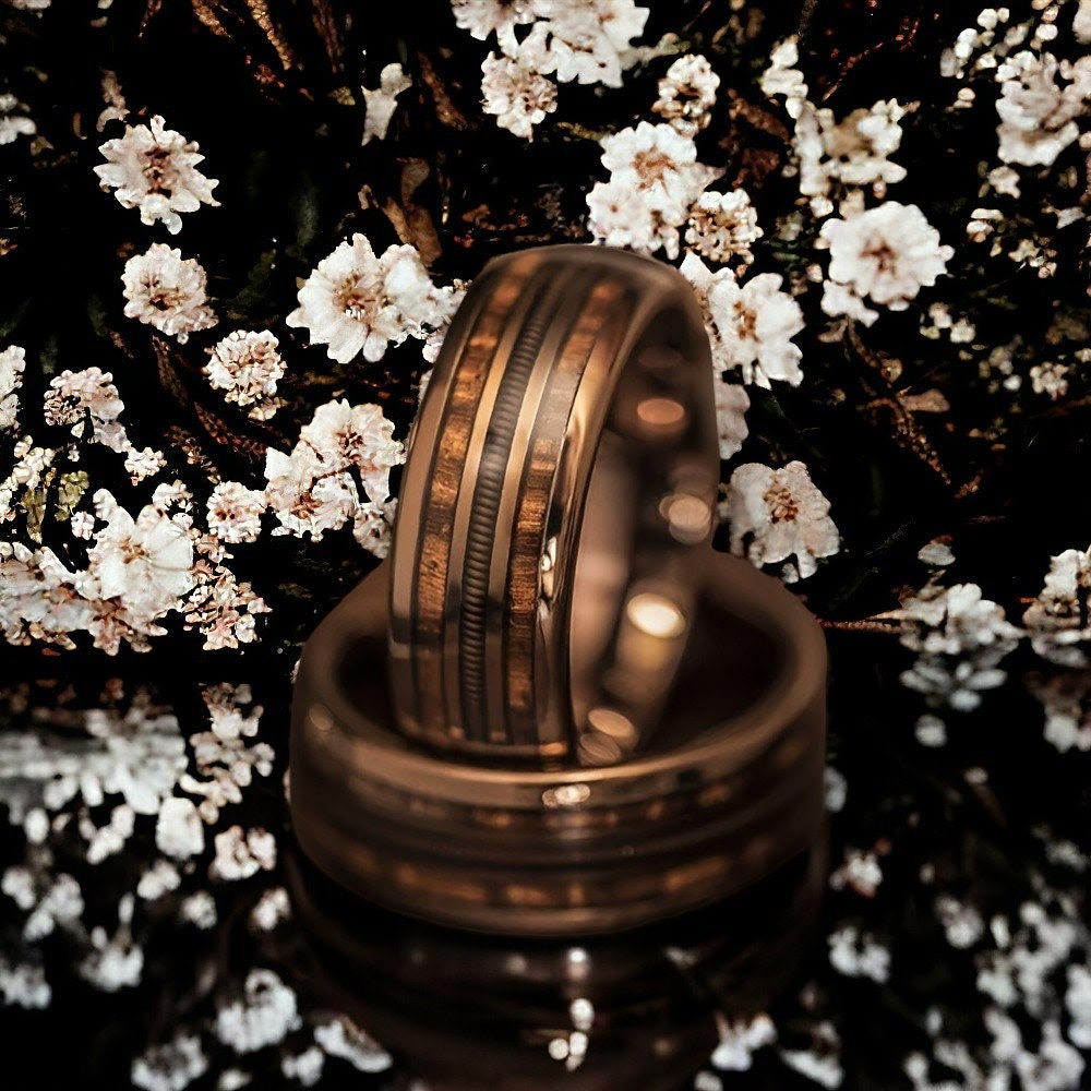 Olivenorma Guitar String & Burnt Whiskey Barrel Ring
