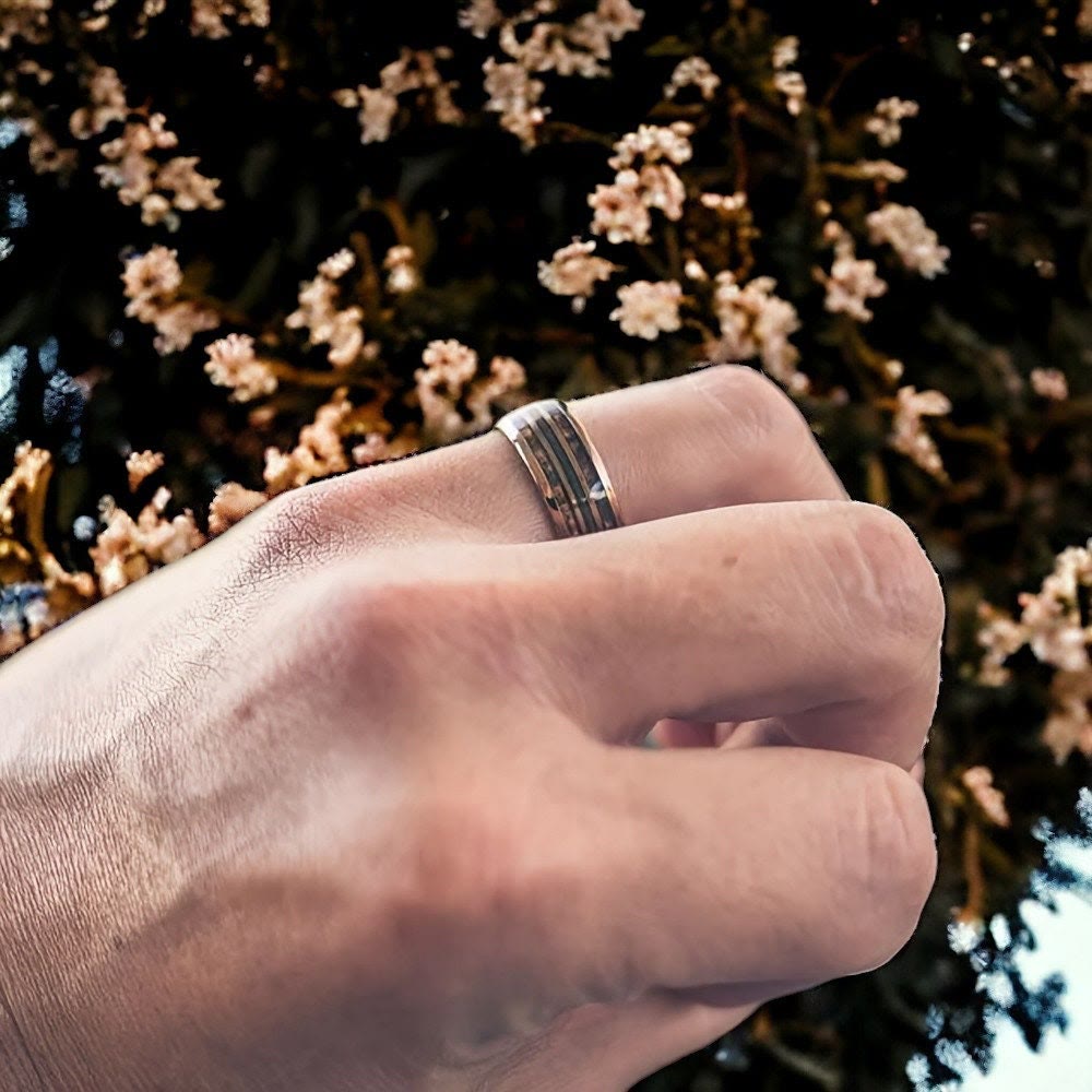 Olivenorma Guitar String & Burnt Whiskey Barrel Ring