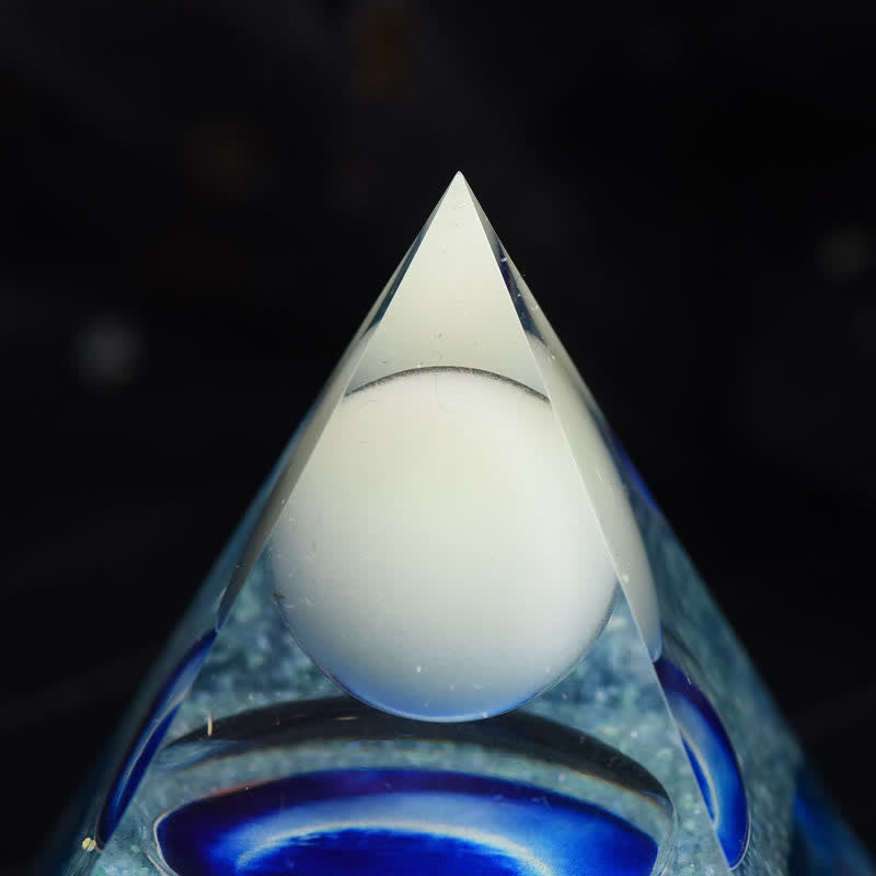 Olivenorma Opalite & Blue Glass Orgone Pyramid