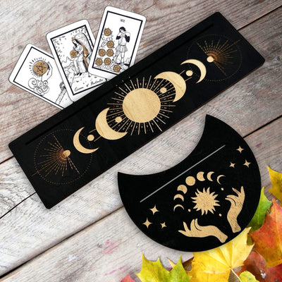 Olivenorma Wooden Moon Phase Tarot Card Stand Holder